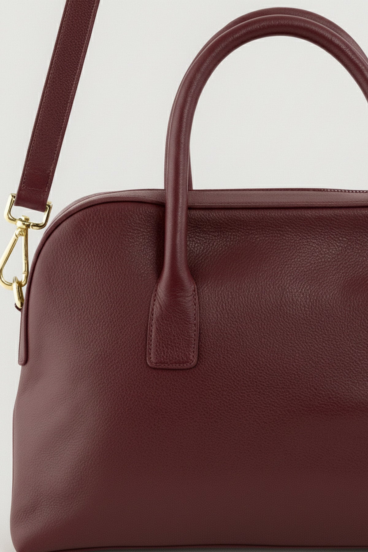 Burgundy Double Handle Handbag and Shoulder Bag