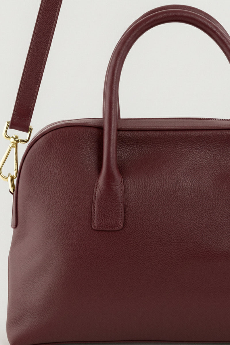 Burgundy Double Handle Handbag and Shoulder Bag
