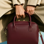 Burgundy Double Handle Handbag and Shoulder Bag