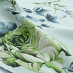 Emerald Green Rose Patterned Silk Scarf