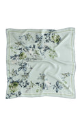 Emerald Green Rose Patterned Silk Scarf