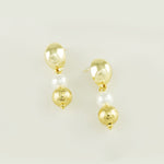 Gold and Pearl Sphere Cluster Earrings