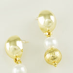 Gold and Pearl Sphere Cluster Earrings