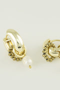 Gold Pearl Mini Hoop Earrings