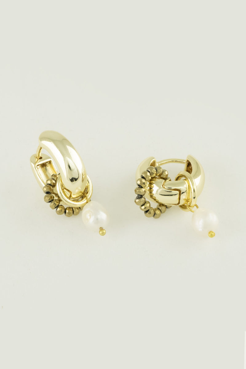 Gold Pearl Mini Hoop Earrings