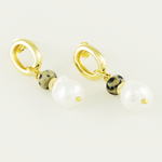 Gold Hoop and Pearl Detailed Earrings