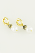 Gold Hoop and Pearl Detailed Earrings