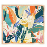 Orange Baby Mouth Botanical Pattern Silk Scarf
