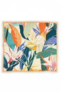 Orange Baby Mouth Botanical Pattern Silk Scarf