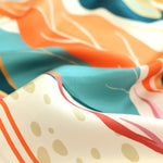 Orange Baby Mouth Botanical Pattern Silk Scarf