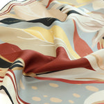 Burgundy Black Botanical Pattern Silk Scarf