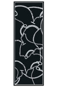 Black Chain Motif Silk Shawl