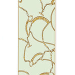 Silk Shawl with Aqua Green Chain Motif