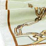 Silk Shawl with Aqua Green Chain Motif