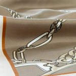 Light Brown Chain Motif Silk Shawl