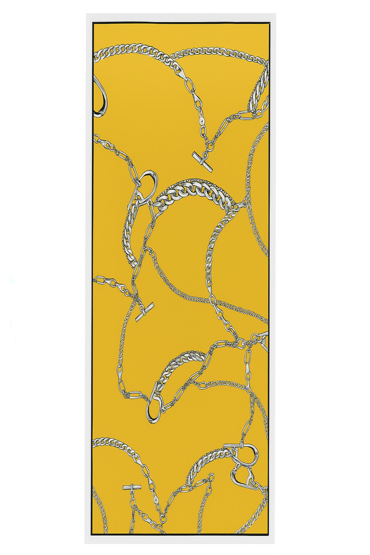 Mustard Chain Motif Silk Shawl