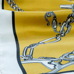 Mustard Chain Motif Silk Shawl