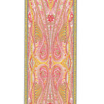 Mint Orange Baroque Pattern Silk Shawl