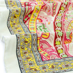 Mint Orange Baroque Pattern Silk Shawl