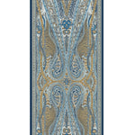 Navy Blue Baroque Pattern Silk Shawl