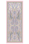 Pink and Blue Baroque Pattern Silk Shawl