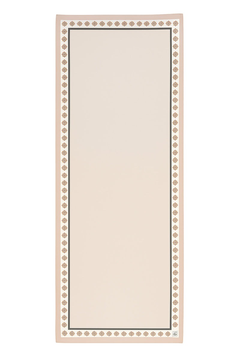 Pink Edge Floral Pattern Silk Shawl