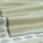 Open Green Edge Floral Pattern Silk Shawl