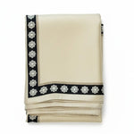 Light Camel Edge Floral Pattern Silk Shawl Triko Mısırlı