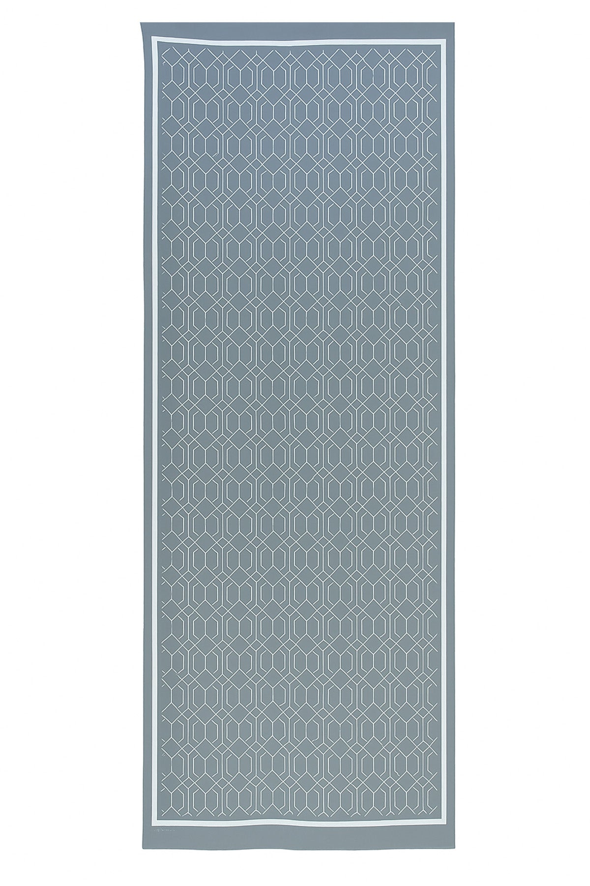 Light and Dark Gray Geometric Patterned Silk Shawl