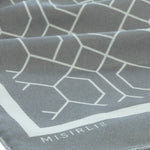 Light and Dark Gray Geometric Patterned Silk Shawl