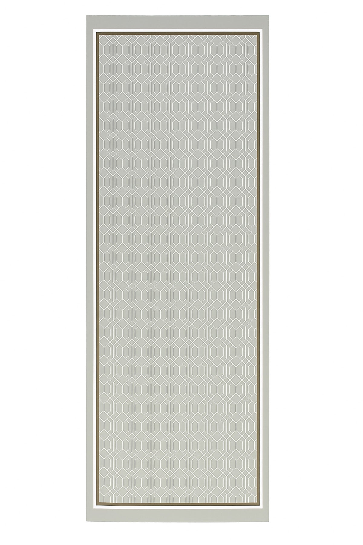 Stone Open Gray Geometric Patterned Silk Shawl