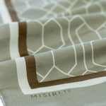 Stone Open Gray Geometric Patterned Silk Shawl