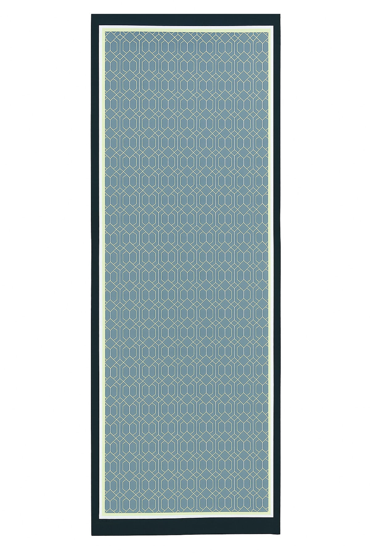 Anthracite Yellow Geometric Patterned Silk Shawl