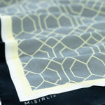 Anthracite Yellow Geometric Patterned Silk Shawl