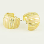 Gold Stone Detailed Domed Earrings