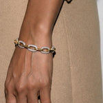Gold and Silver Stone Chain Bracelet