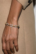 Gold and Silver Stone Chain Bracelet