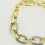Gold and Silver Stone Chain Bracelet