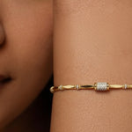 Gold Zircon Stone Detailed Bracelet
