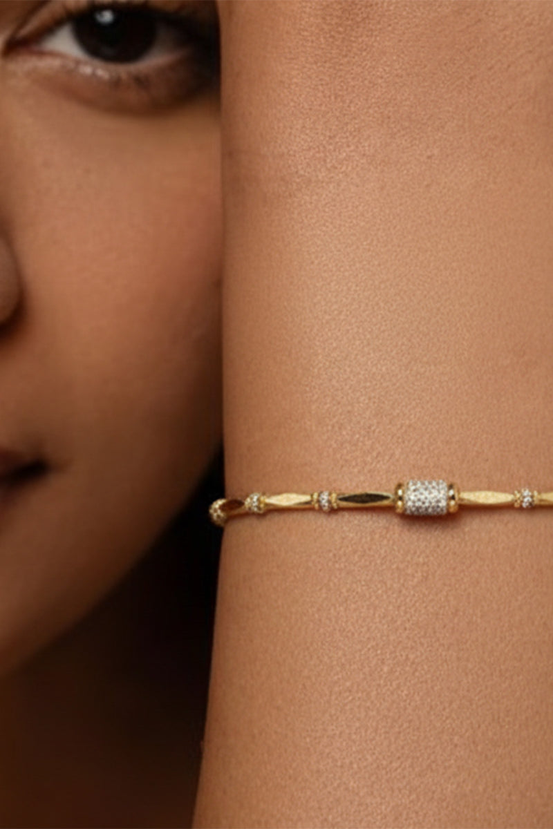 Gold Zircon Stone Detailed Bracelet