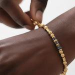 Gold and Silver Stone Ring Bracelet