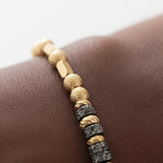 Gold and Silver Stone Ring Bracelet