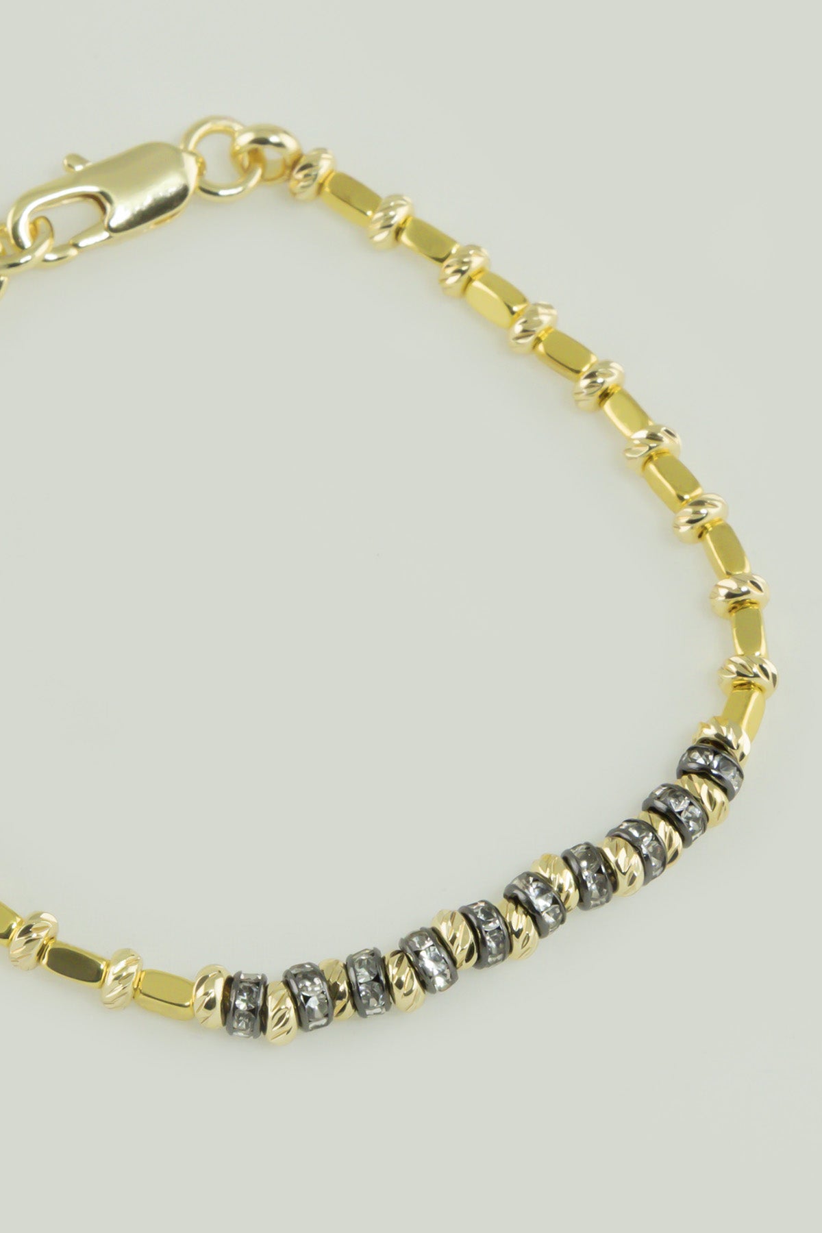Gold and Silver Stone Ring Bracelet