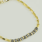 Gold and Silver Stone Ring Bracelet