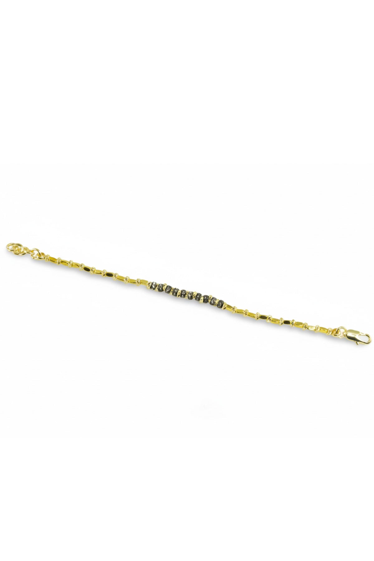 Gold and Silver Stone Ring Bracelet