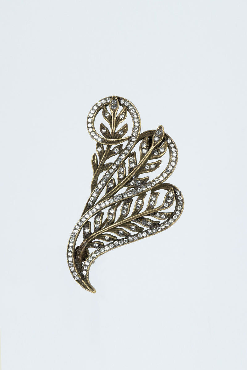Zircon Stone Embellished Vintage Brooch