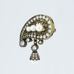 Antique Drop Brooch with Zircon Stone