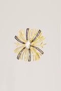 Gold Silver Sparkling Flower Brooch