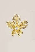 Gold Sparkling Leaf Brooch