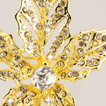 Gold Sparkling Leaf Brooch